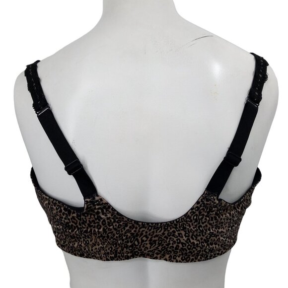 Victorias Secret Lightly Lined Plunge Leopard Underwire Bra Size 38DDD Front - Picture 3 of 10